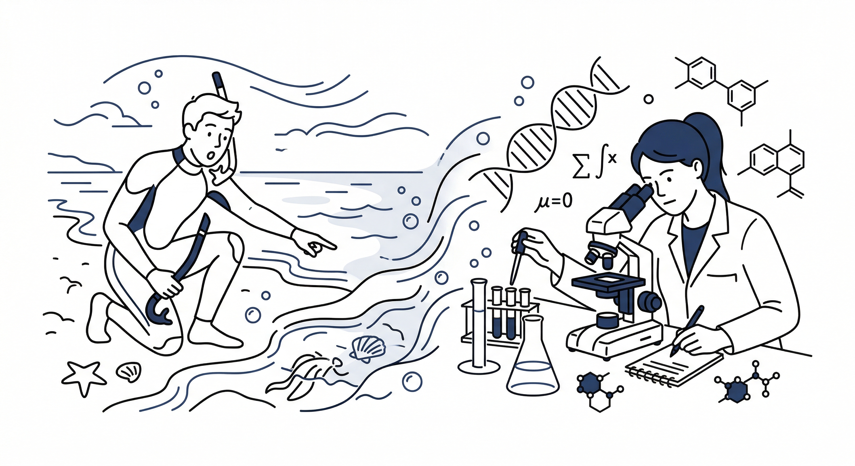 フィールドワークと実験 — 海洋生物学科の学び