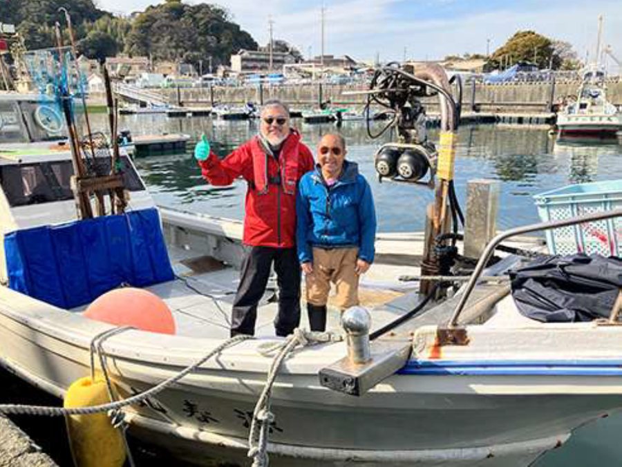 日本大学 荒教授と、源春丸船長 湯浅氏
